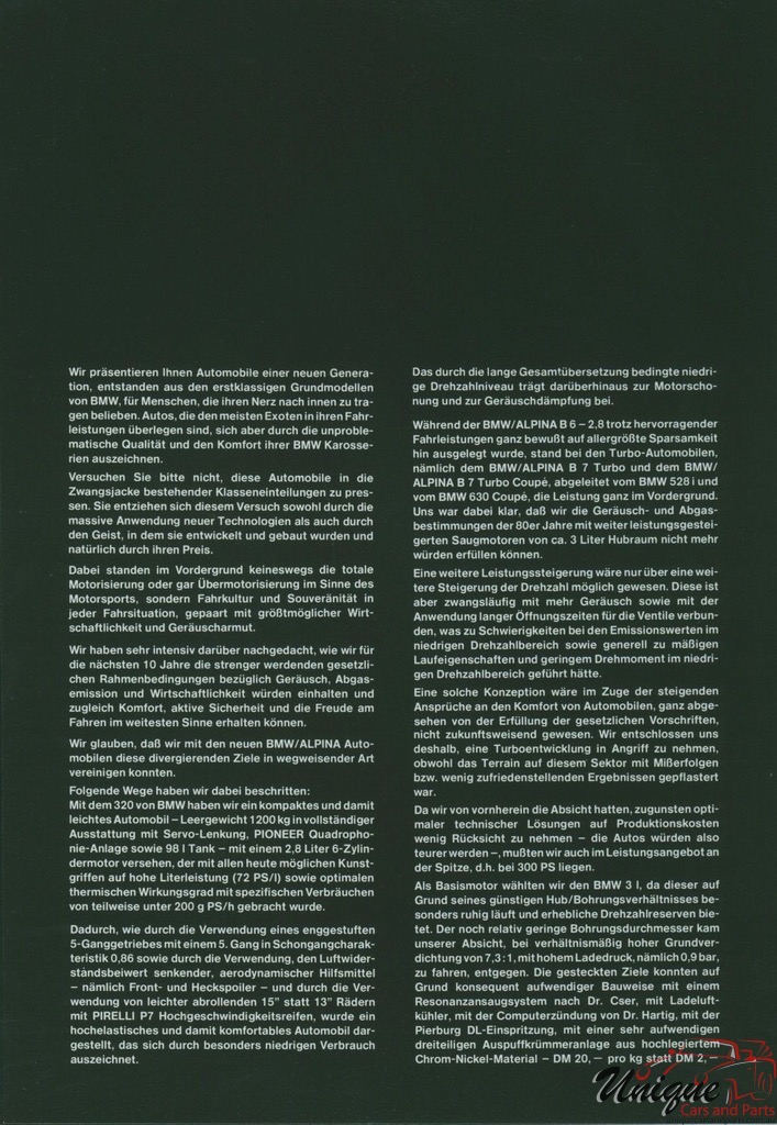 1982 BMW Alpina Brochure Page 14